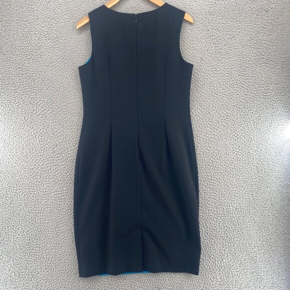 Calvin Klein Dress Womens 6 Blue Colorblock Sheath Rivet Studded Career Office - Picture 3 of 10